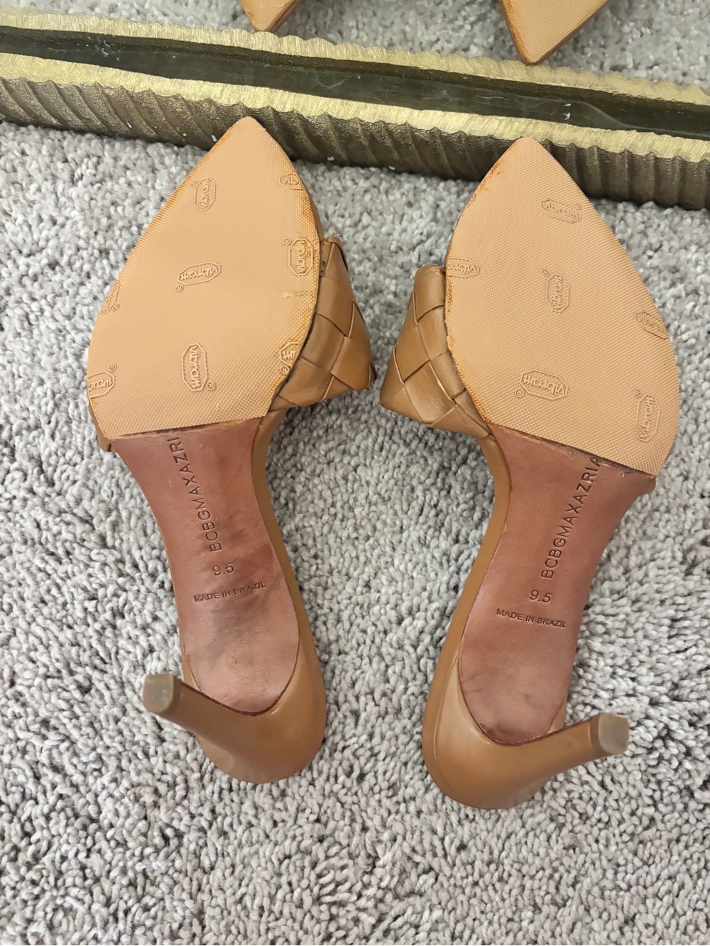 BCBGMaxAzria Tan Woven Pointed Mules - Picture 5 of 5